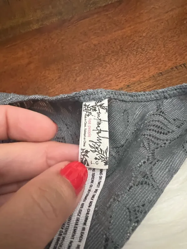 Intimately Free People Gray Lace Racerback Bralette Size L - Image 2