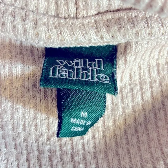 Wild Fable Waffle Knit Blush Pink Cropped‎ Hoodie Size M - Image 7