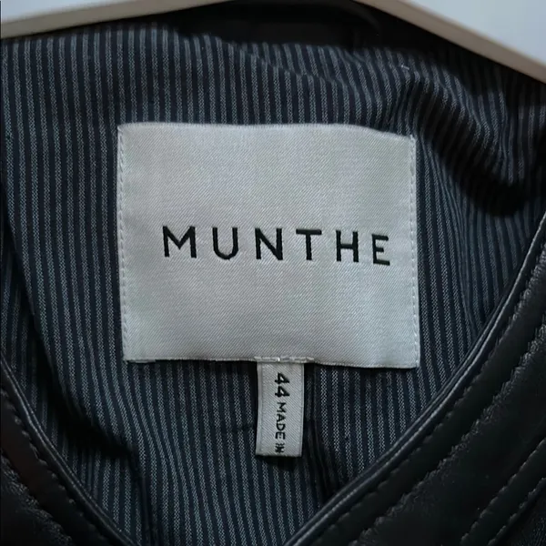 Munthe Black Leather Jacket for Women - Image 2