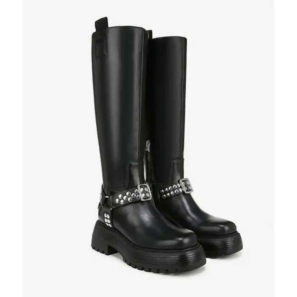 Circus by Sam Edelman Hayes Metal / Black Platform Boot Size 9M - Image 2