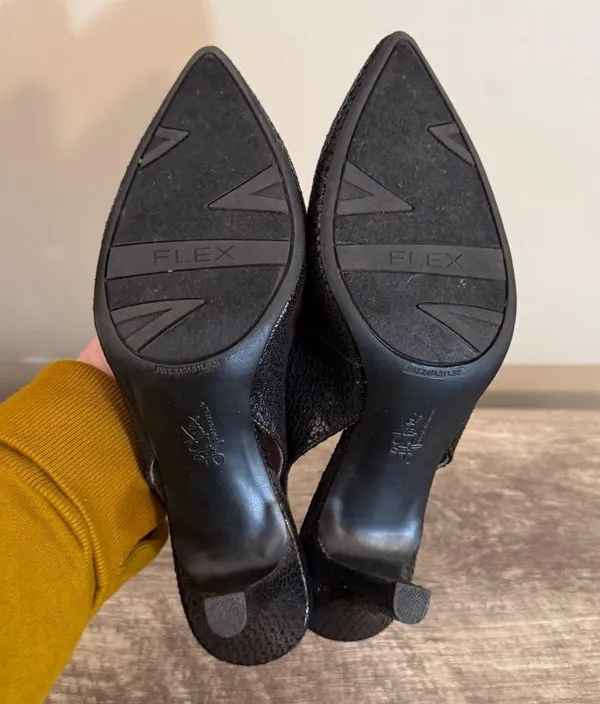 Life Stride Black Slingback Heels Shoes Women’s Size 8.5 Flower Pattern Office - Image 13