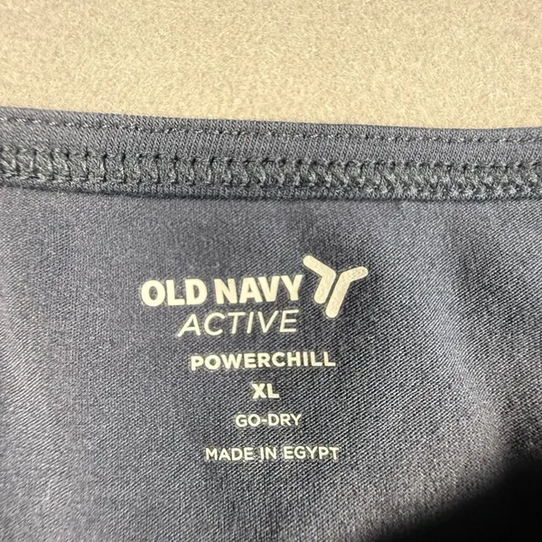 Old Navy Active PowerChill Ruched Side Crop Top Gray XL Go-Dry Workout Shirt - Image 2
