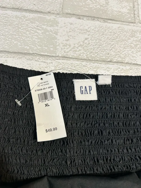 GAP Black Smocked Casual Vacation Dress Size XL - Image 3