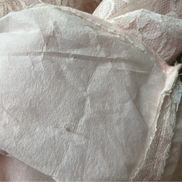 Vintage Lace Dress Light Pink Taffeta Sleeveless Maxi Prom Retro‎ Formal Sears - Image 15