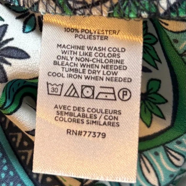 Ann Taylor Factory Green & White Geometric Print Sleeveless Shell Top - Image 5