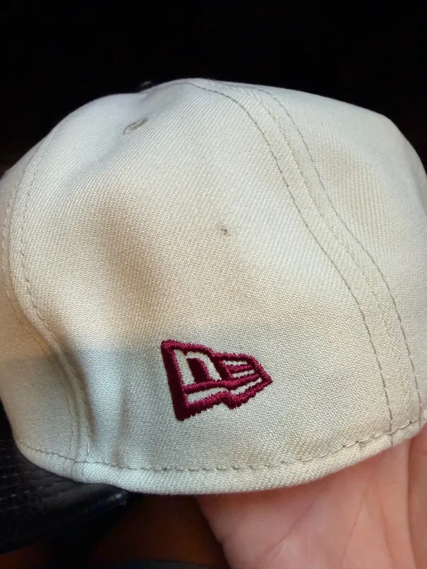 New Era Philadelphia Phillies 59Fifty Fitted Hat 7 3/8 Cream With Leather Brim (NWD) - Image 6