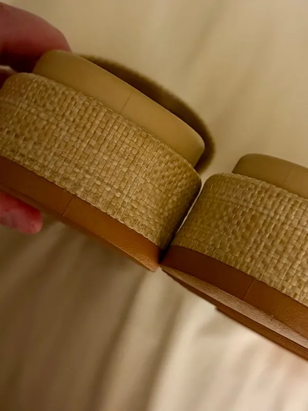 Forever women's beige raffia woven slide sandals in size 7 - Image 7
