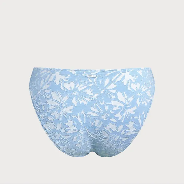 Berlook Light Blue Floral Textured Underwire Bikini Top & Full Coverage Bottom - Image 10