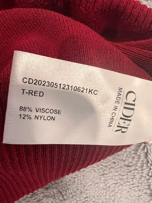 Cider Red V-Neck Collared Button Sweater - Image 9