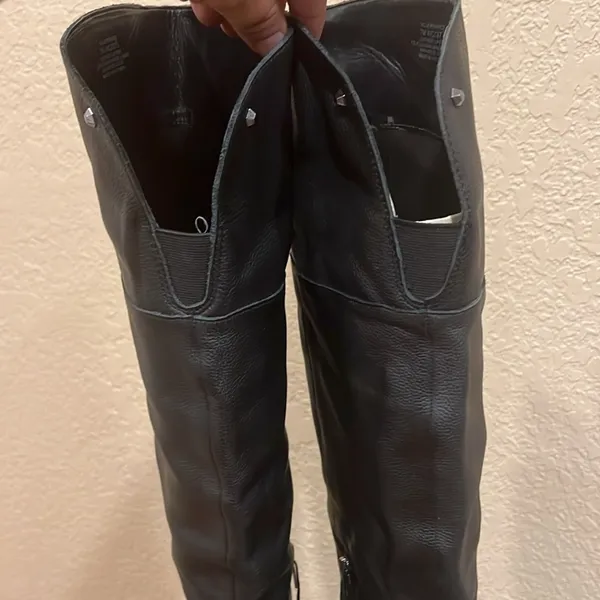 Vince Camuto Jorshie2 Black Leather Wide Calf Riding Boots NWT 7 - Image 11