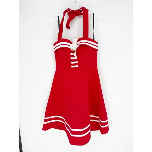 NWT‎ Dead Threads A-Line Halter Neck Dress Women's XL Red Pin Up Girl - Image 2