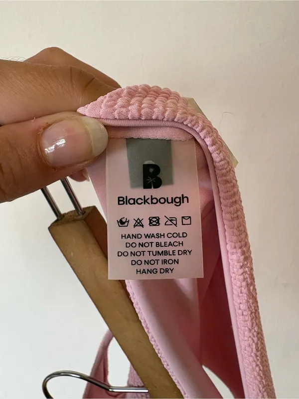 BLACKBOUGH Swim High Rise Cheeky Textured Bikini Bottoms Light Pink Sz Small - Image 7