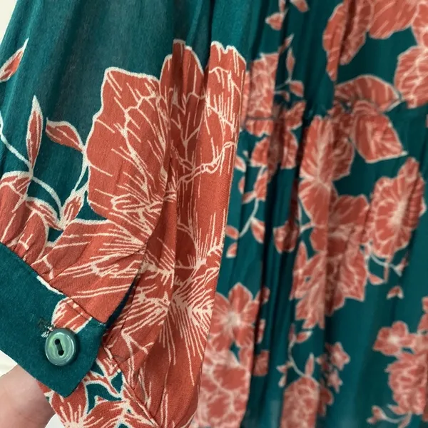 ANTHROPOLOGIE‎ Maeve Esther Floral Tiered Tunic Dress New NWT Small Green Orange - Image 7