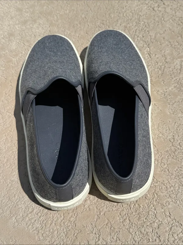 Vince Dark Gray Wool Slip-On Loafers sneakers with Cream Sole - Image 2