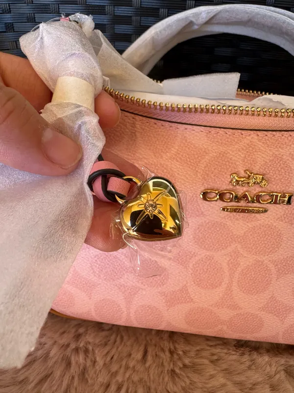 NWT Coach Gold Powder Pink Teri Shoulder Bag Signature with Charms CEA20 2026 - Image 5