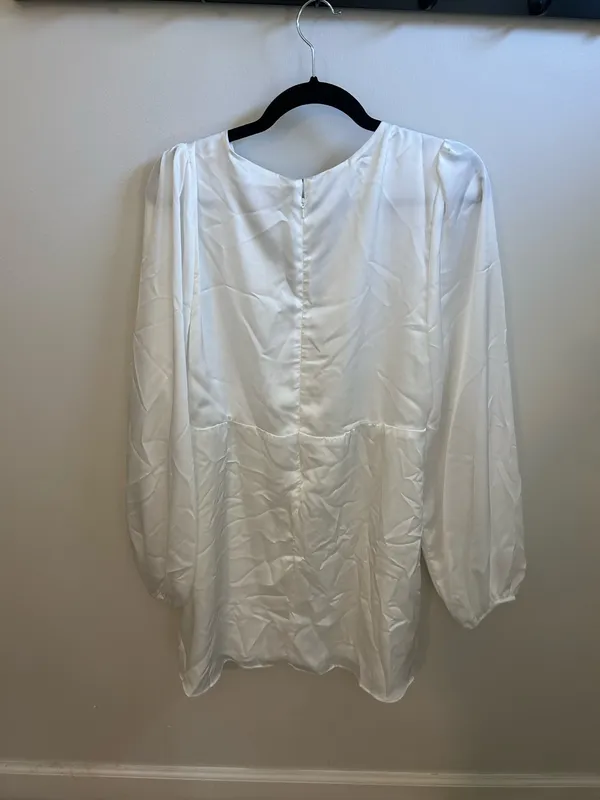 Show Me Your Mumu Rosetta Mini Dress Ivory Luxe Satin XL - Image 4