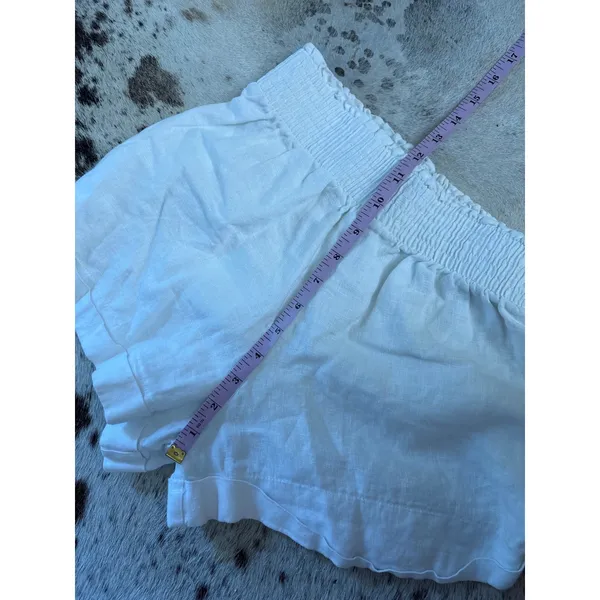 REFORMATION White Linen Nashville Shorts‎ Size Small - Image 6