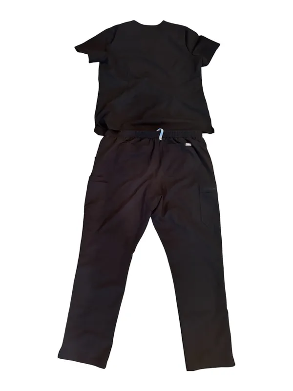 FIGS Technical Collection Black Scrub Set Women's XL EUC V-Neck Straight Leg - Image 7