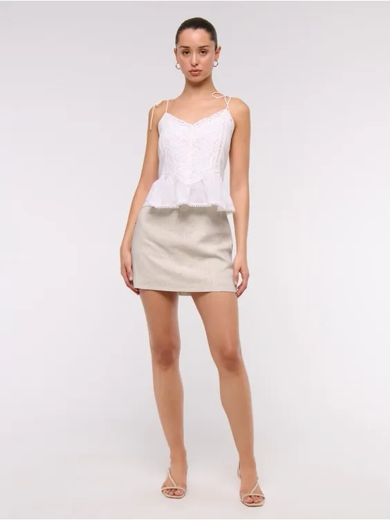 Abercrombie Scarlett Linen-Blend Mini Skort - Image 2