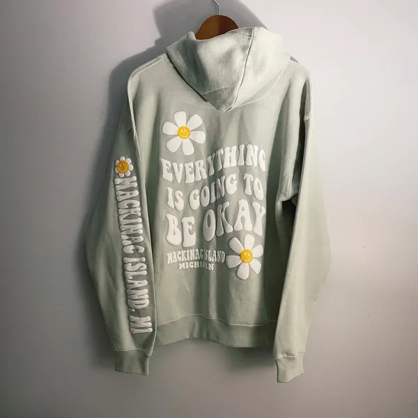 Everything Is Going To Be Okay Hoodie Size L - Image 2