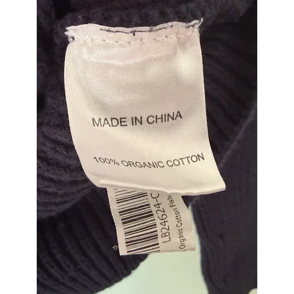 Quince 100% Organic Cotton Fisherman Boatneck Sweater‎ Blue XS - Image 5
