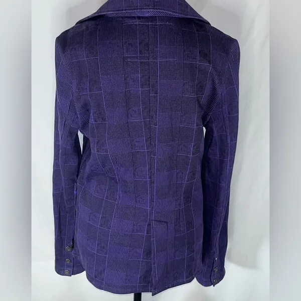 Smartthreads 1=1 Kansas State Wildcats Purple Plaid Knit Women’s Blazer Jacket - Image 6
