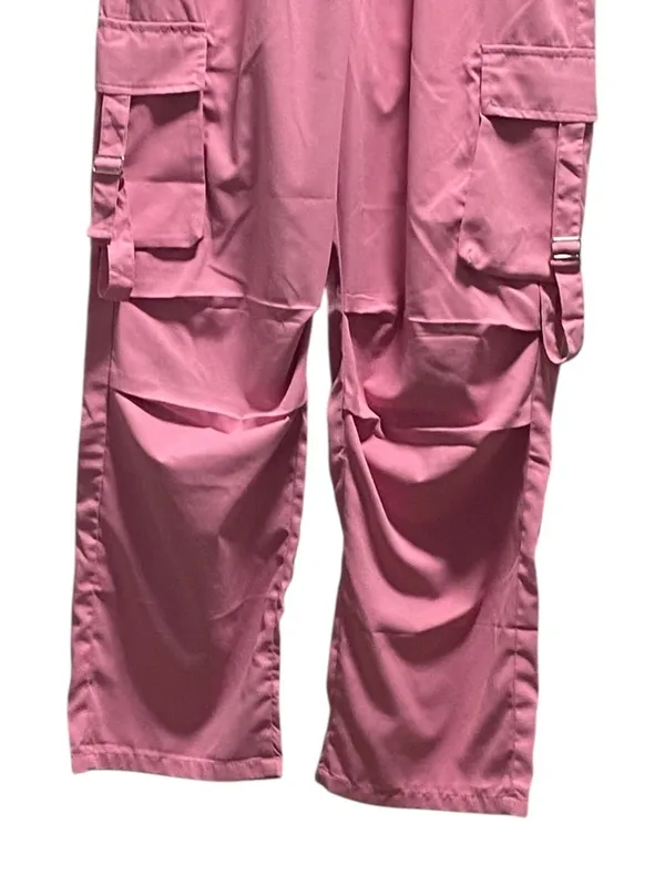 Boutique Wide Leg Cargo Pants Pink Size XL Y2K Rave Summer Retro Coastal Casual Minimalis - Image 6