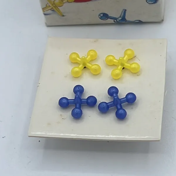 Vintage Avon Jacks Funtime Earrings 2 Pair Original Box Pierced 1987 Blue - Image 2