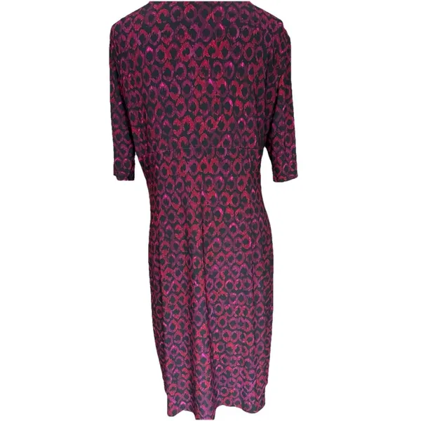 Lauren Ralph Lauren Womens Faux Wrap Dress Size XL Geometric Red‎ Black Ruched - Image 9