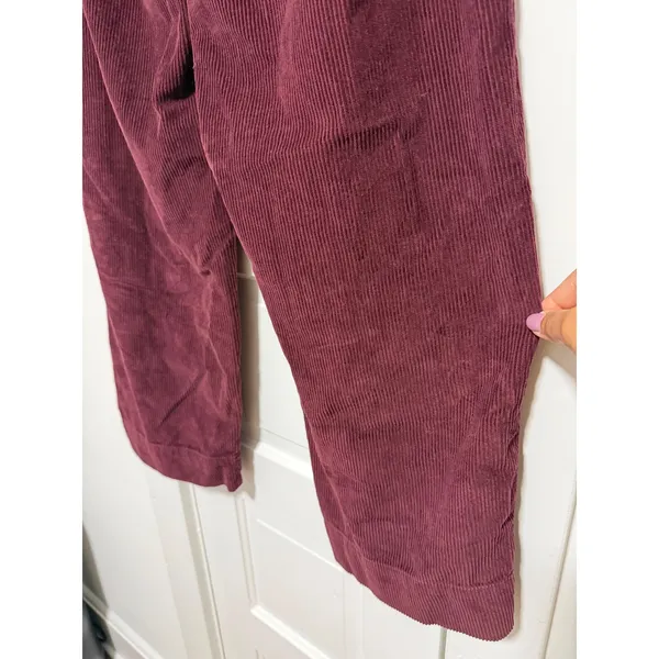 Old Navy Women Burgundy Corduroy High Waisted Wide Leg Pants Maroon Pants 10 - Image 6