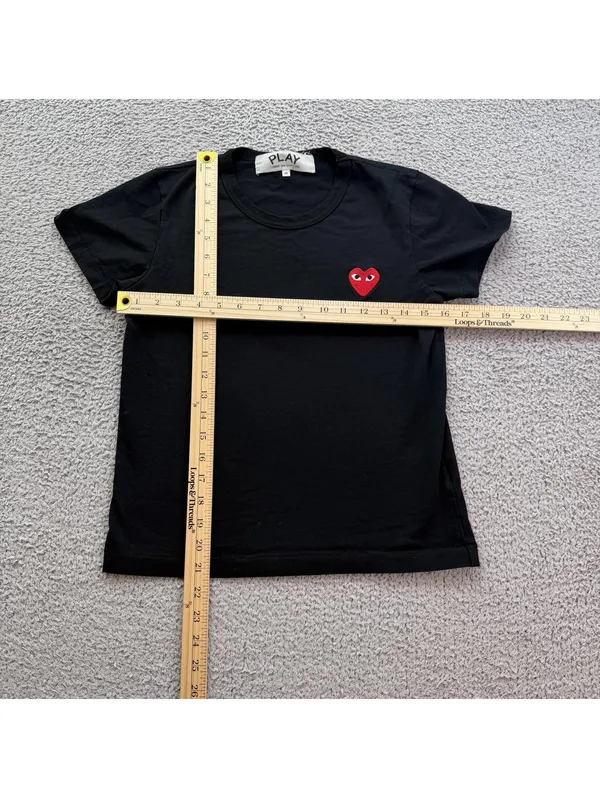 Comme des Garçons PLAY Red Heart Logo Black T Shirt Small Made in Japan CDG - Image 4
