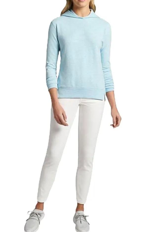 Peter Millar Women’s Lava Wash Hoodie Blue Spruce Space Dye Size XS Heather Hood - Image 10
