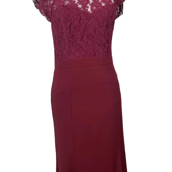 Lulus Crazy About You Burgundy Backless Lace‎ Maxi Dress Size Medium - Image 4