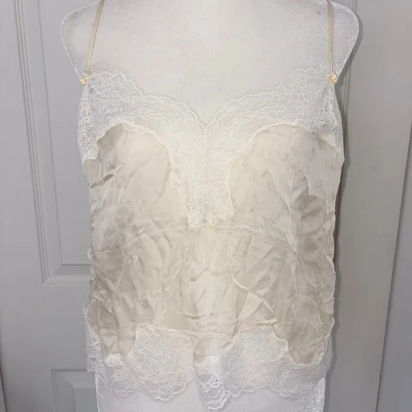 Skims Cream Silk Lace Cami Top Size M - Image 6