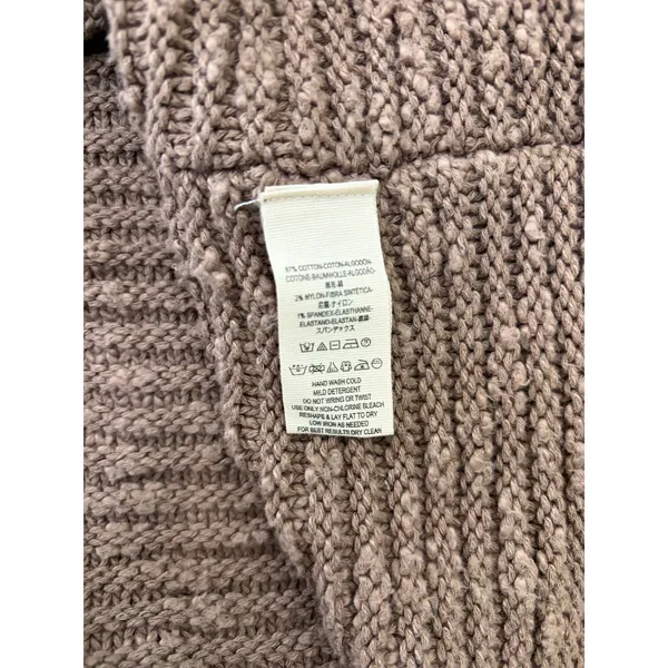Free People Textured Knit Sweater Brown Oversized Slouchy Pullover Women’s Large - Image 7