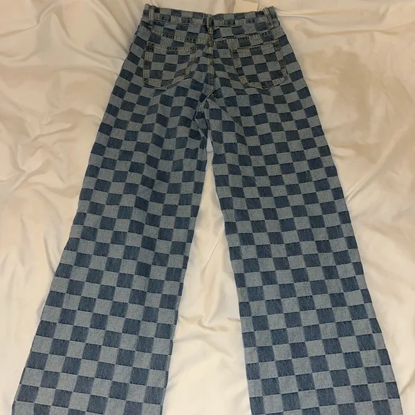 Checkered Jeans Blue - Image 3