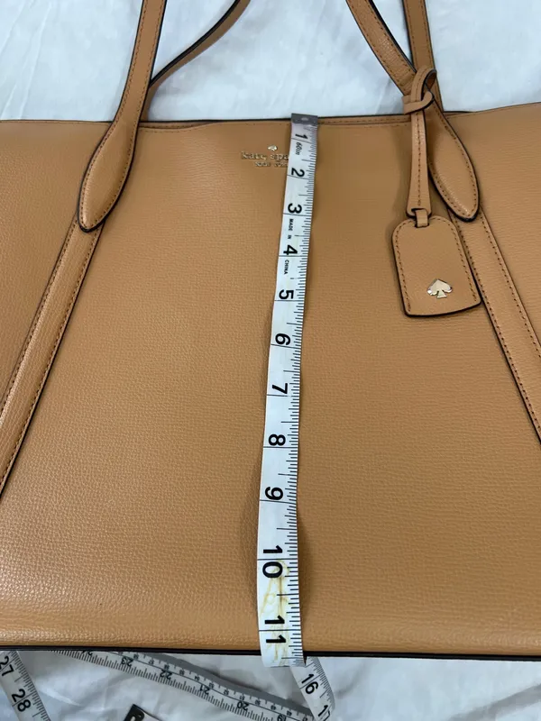 Kate Spade New York S338 Tan Tote Shoulder Bag Spade Charm - Image 12