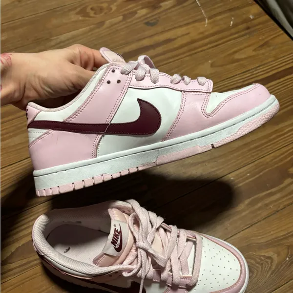 Nike Pink Foam and White Dunk Low Sneakers - Image 6