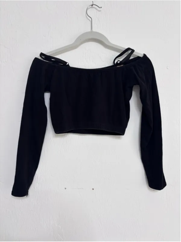 Women's Costume Gallery Black Crop Top Dance Costume "That's Right" M - Image 2