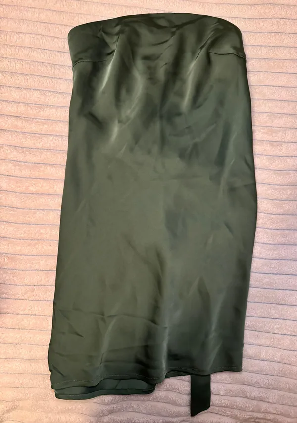 Hello Molly Olive Satin Mini Dress - Image 3