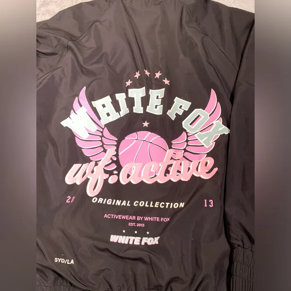 White fox boutique active Black windbreaker jacket original collection medium - Image 3