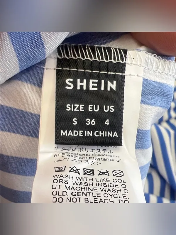 SHEIN Blue and White Striped Maxi Sundress - Image 3