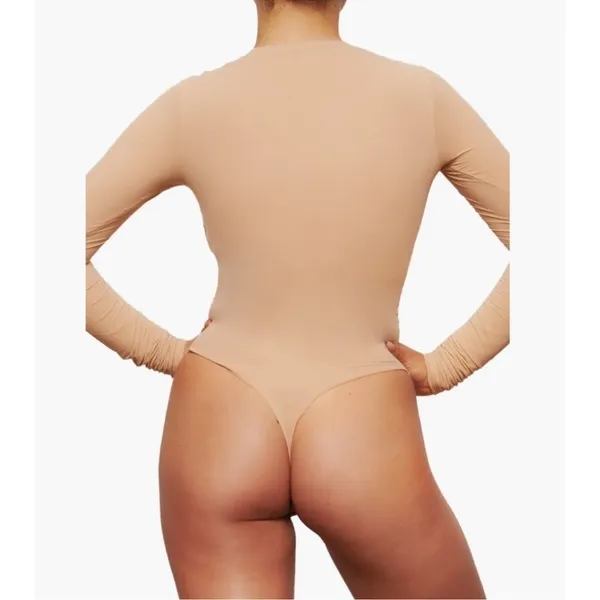 NWT (B22) Skims Fits Everybody Long Sleeve Bodysuit in Ochre Size XS - Image 4