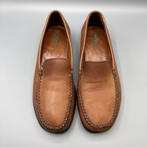 Vintage Dexter USA Shoes Womens Size 8 Brown Leather Moccasins Loafers Country - Image 2