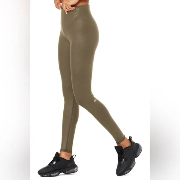 Alo Yoga Faux Leather Airbrush High-Waist Leggings “Hot Cocoa” - Image 3