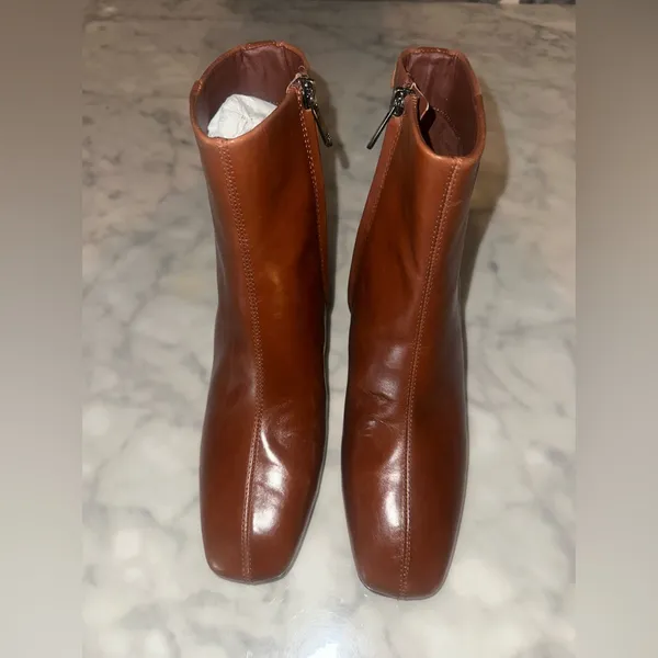 Sam Edelman Brown Leather Ankle Heeled Boots - Image 8