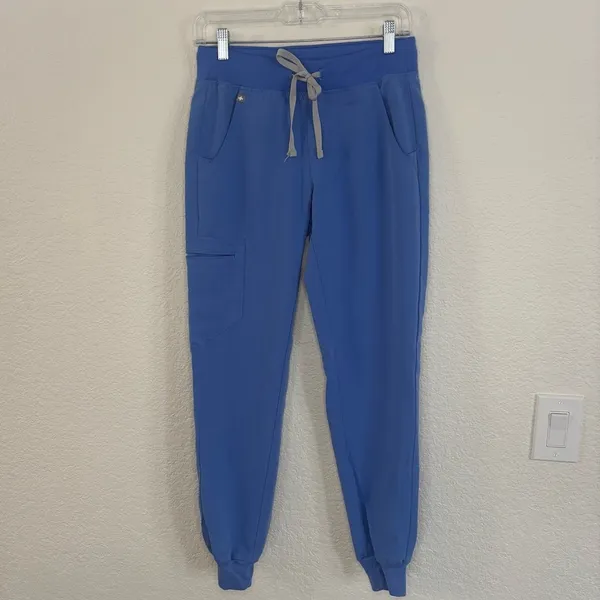 FIGS Zamara Jogger Scrub Pants XS Peri Blue FIONx Stretch Cargo Pockets - Image 2