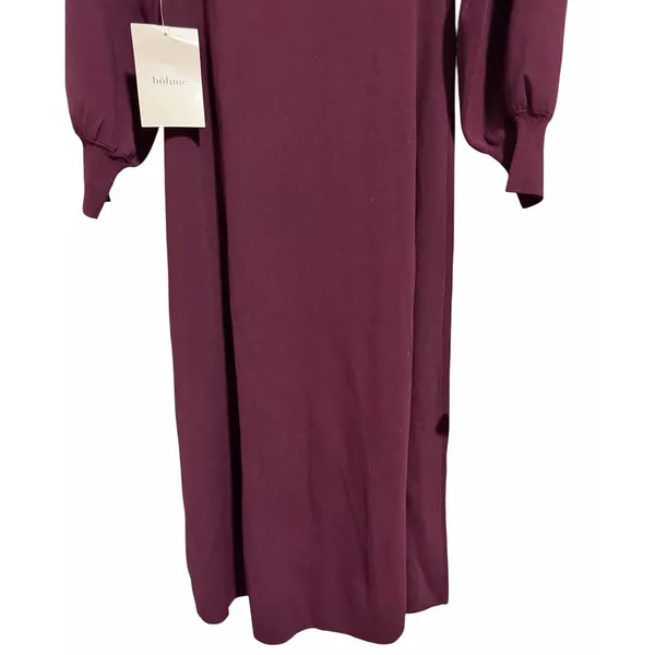 Böhme Mock Neck‎ Long Sleeve Cut Out Maxi Dress Burgundy Women's Size Large - Image 6
