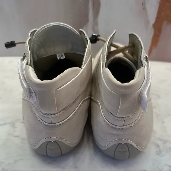 Sports Alpaca Beige High Top Sneakers Bungee Lace‎ Ankle Strap Shoes EU 39 - Image 3
