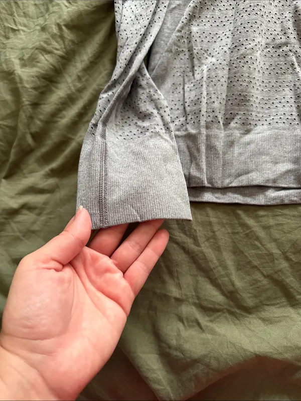 Lululemon Grey Swiftly Breath By Long Sleeve Top Size 8 - Image 2